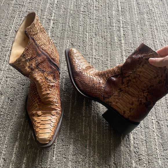 Buttero Python Snakeskin Boots Brown - Picture 4 of 7